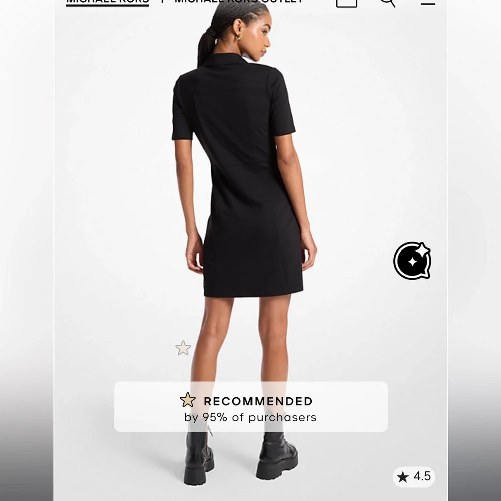 MICHAEL KORS Stretch Ponte Shirtdress Size S